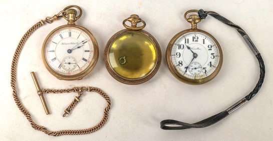 Large Men's Pocket Watches (2) & Empty Watch Case [195289]