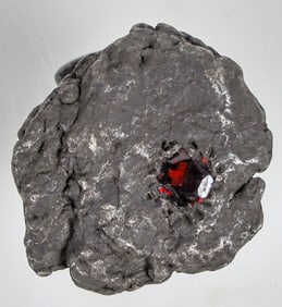 Cuff with Silver Nugget & Ruby [196486]