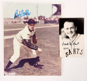 Waite Hoyt/Bob Feller Signed Photos (2) [191794]