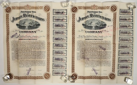Judson Manufacturing Bond Pair, 1881 [195794]