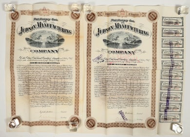 Judson Manufacturing Bond Pair, 1881 [195795]