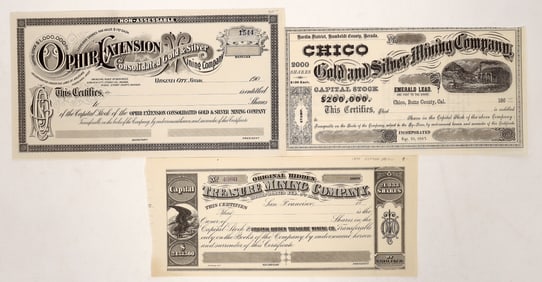 Nevada Mining Stock Trio, 3 Unissued [191694]