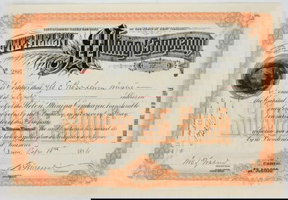 Helen Mining Company Stock Signed by David Moffat [195028]