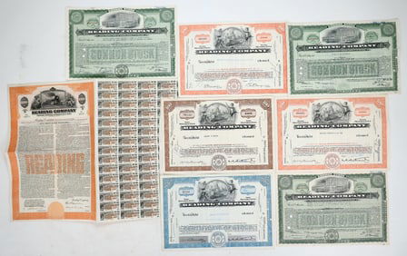 Reading Company Railroad Stocks & Bond (8) [196036]
