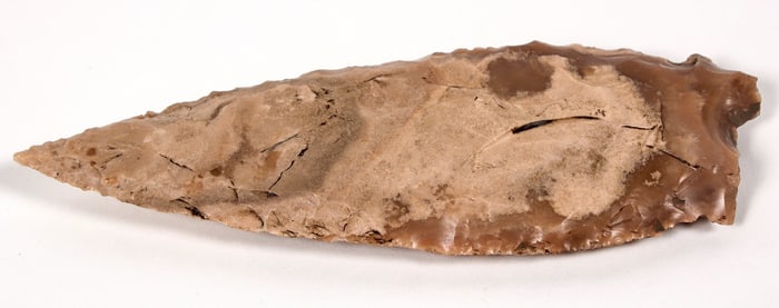 Large Archaic Period Knife Tan and Cream from Texas [194517]