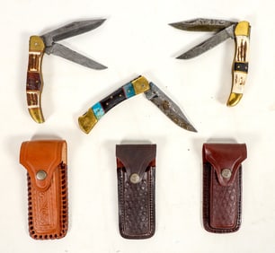 Pakistan Damascus Blade Filework Folders (3)  [194568]