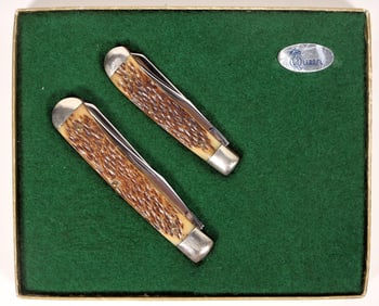 Queen Cutlery Master Cutler Collection Trapper Knives with Box (2) [194252]