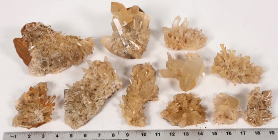 Yellow Quartz Crystal Clusters, 11 [194476]