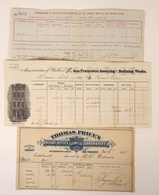 Three Different SF California Assay Sheets incl. San Francisco Mint & Shasta County Gold [192872]