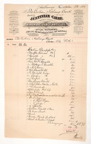 The Bullion & Exchange Bank of S. F. from Justinian Caire Hardware Invoice c. 1883 [194510]