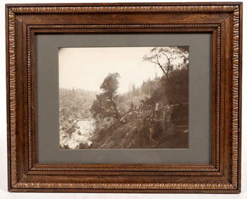 Mining Ditch Construction in Nevada County Framed Photograph [195322]