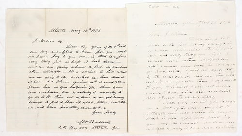 Letters from A Gold Miner: Atlanta 1872/3 [195279]