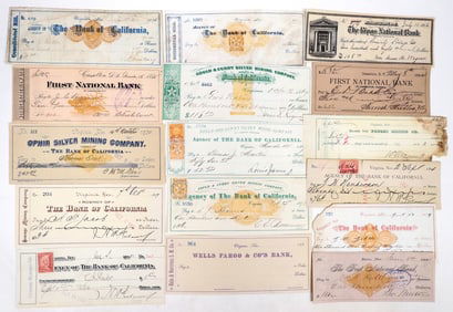 Comstock Mining Check Collection incl. RN & Mackay Auto. [195641]