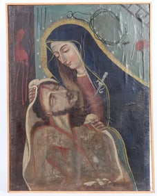 Pieta Painting, c 1800s, 27 x 33" [196887]