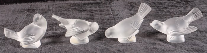 Cristal Lalique Bird Sculptures (4) [195618]