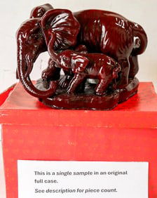 Mother & Baby Elephants Resin Figurines (4) [196243]