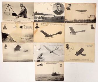 French Early Mono Wing & Biplanes w/ Pilots Postcards [194736]