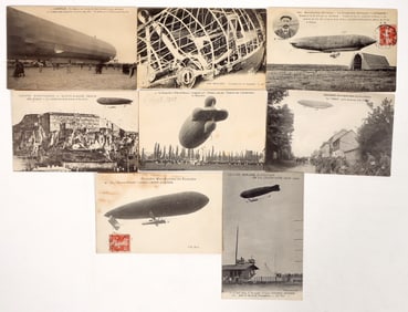 French Zeppelin & Dirigibles Postcards, 8, Rare [194818]
