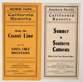Southern Pacific Railroad California Brochure Pair: Santa Cruz & Southern CA, 1901 [192902]