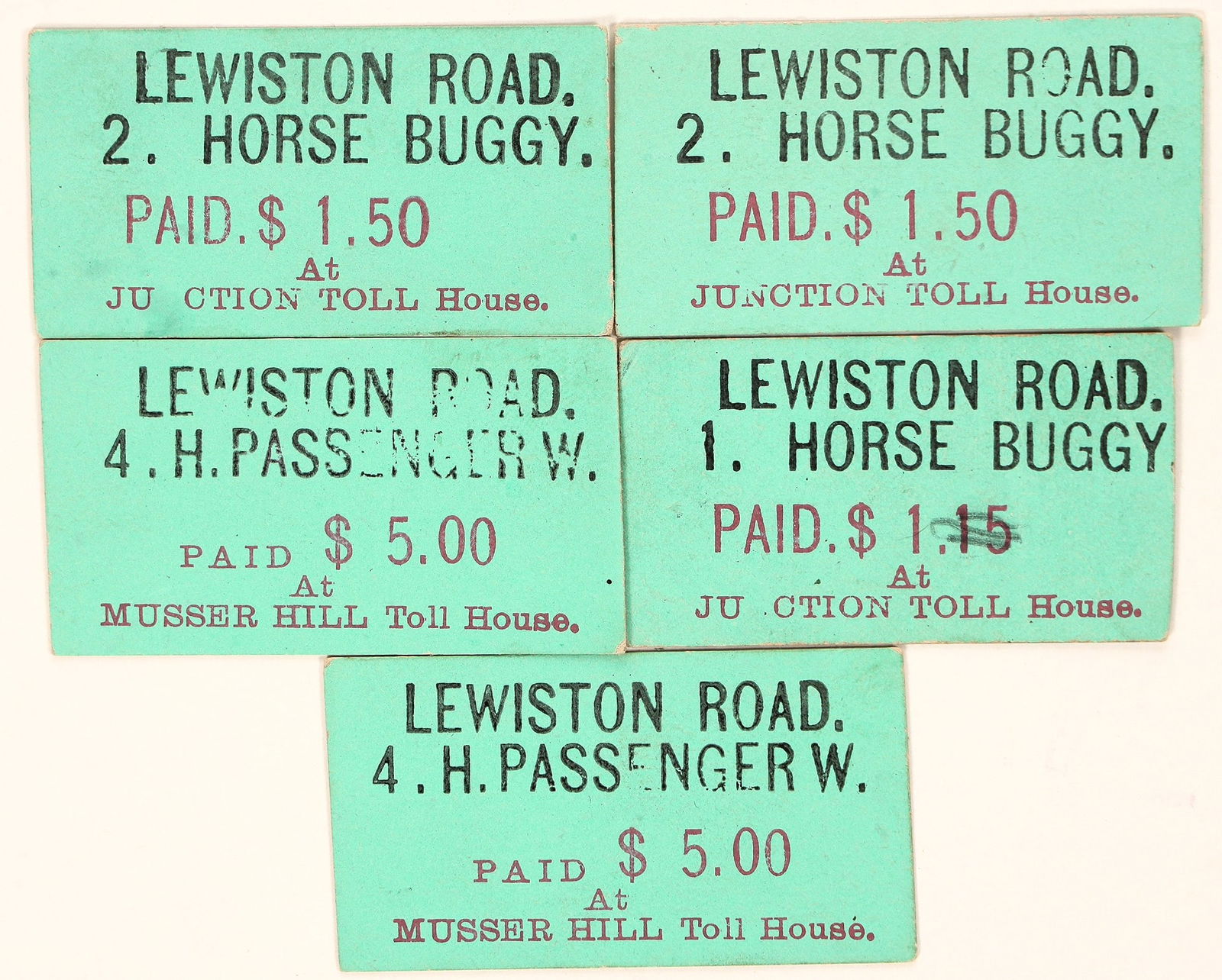 Weaverville & Shasta Toll Road Tickets [196064] (1 of 2)