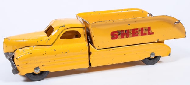 Vintage BUDDY L SHELL Gas & Oil Delivery Truck, Pressed Steel [183557]