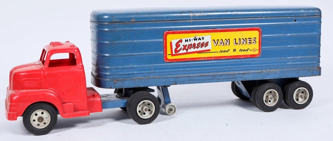 Marx 1940s "Hi Way Express Van Lines" Truck/Trailer [196836]