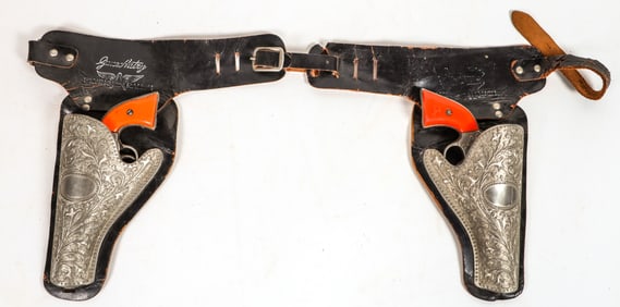 Gene Autry Cap Pistols with Flying A Ranch Holsters [196988]