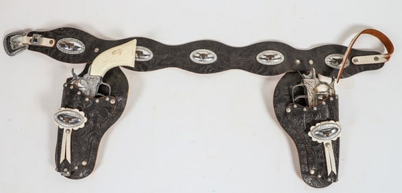 Pony Boy Cap Pistols with Black Leather Holsters [196982]