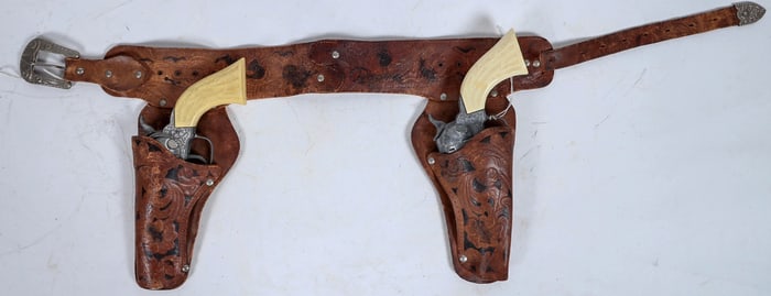 Pony Boy Toy Gun Pair w/ Leather Holster [197025]