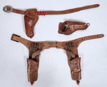 Toy Pistols holster belt Pair, Unmarked and "Sheriff" [196950]