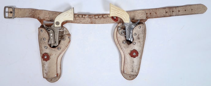 Toy Pistols, Leather Holster, Mismatched Set  [197027]