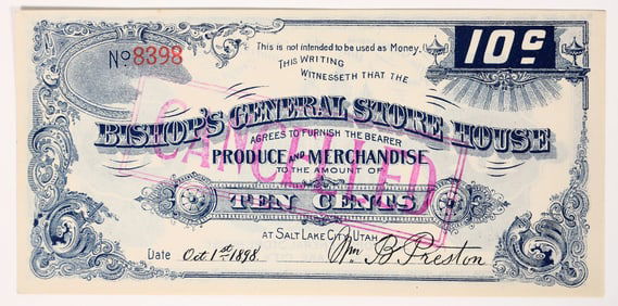 Bishop's Central Store House Scrip [193409]