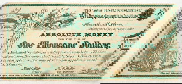 Humorous Scrip from 1880: Absolute Money [194757]