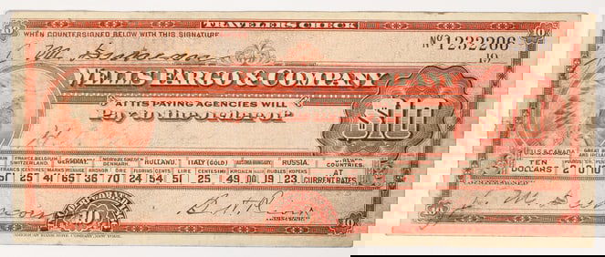 Wells Fargo & Company Travelers Check $10 [194300]