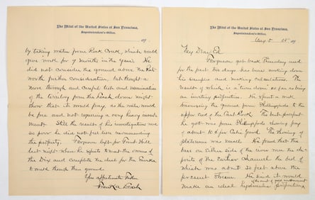 Letter from Frank A. Leach Superintendent of the San Francisco Mint 1907-1909 [194523]