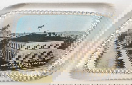 Denver U.S. Mint & State Capitol Glass Paperweight [195146]