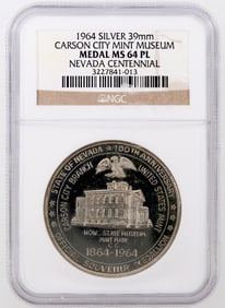 Carson City Mint Museum Silver Medal 1964 [196020]