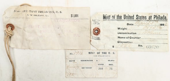U. S. Mint Coin Bag Tags (3) [194759]