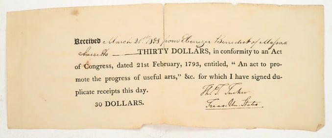 Treasurer Thomas T. Tucker Autograph 1808 [196783]