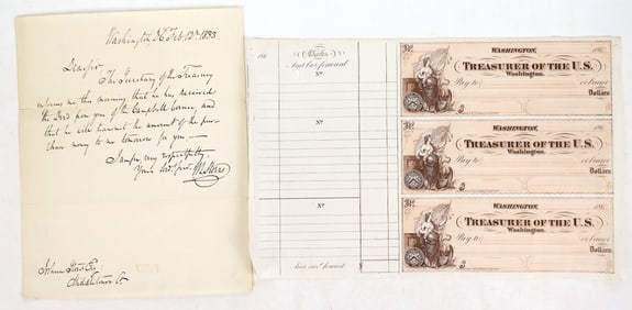 U. S. Treasurer Checks/Letter [195276]