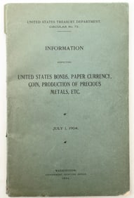 Treasury Circular on Bonds, Currency and Coin Production 1904 [195193]