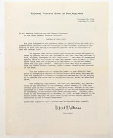 Gold Coin Policy from Federal Reserve 1954 [196642]