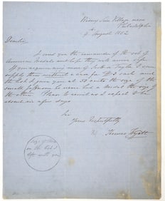 Thomas Wyatt 1852 Letter Regarding Medals [196363]