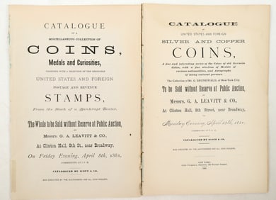 G. A. Leavitt & Co. Coin Catalogues 1880 & 1881 [196419]