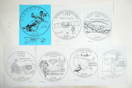 Autographed Coin Artwork (7) [194758]