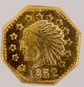California Gold Token 1852 In Lucite [196453]