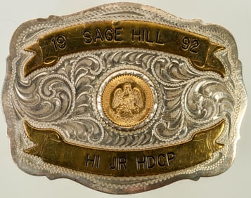 Sage Hill Belt Buckle with Mexican Two Peso Gold [196194]