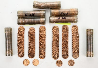 BU Rolls Lincoln Cents: 9 Different [196794]