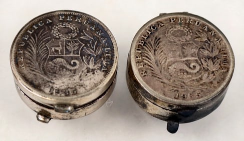 Silver Coin Pill Boxes (2) [195143]