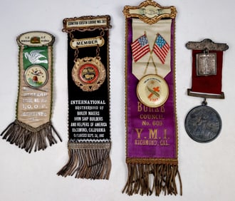 Contra Costa Fraternal Badges (4) [194957]